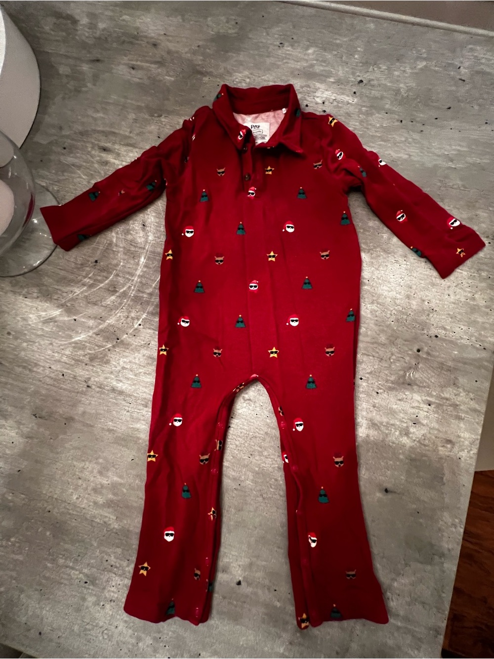 Little Sleepies Red Holiday Print One-Piece Bodysuit